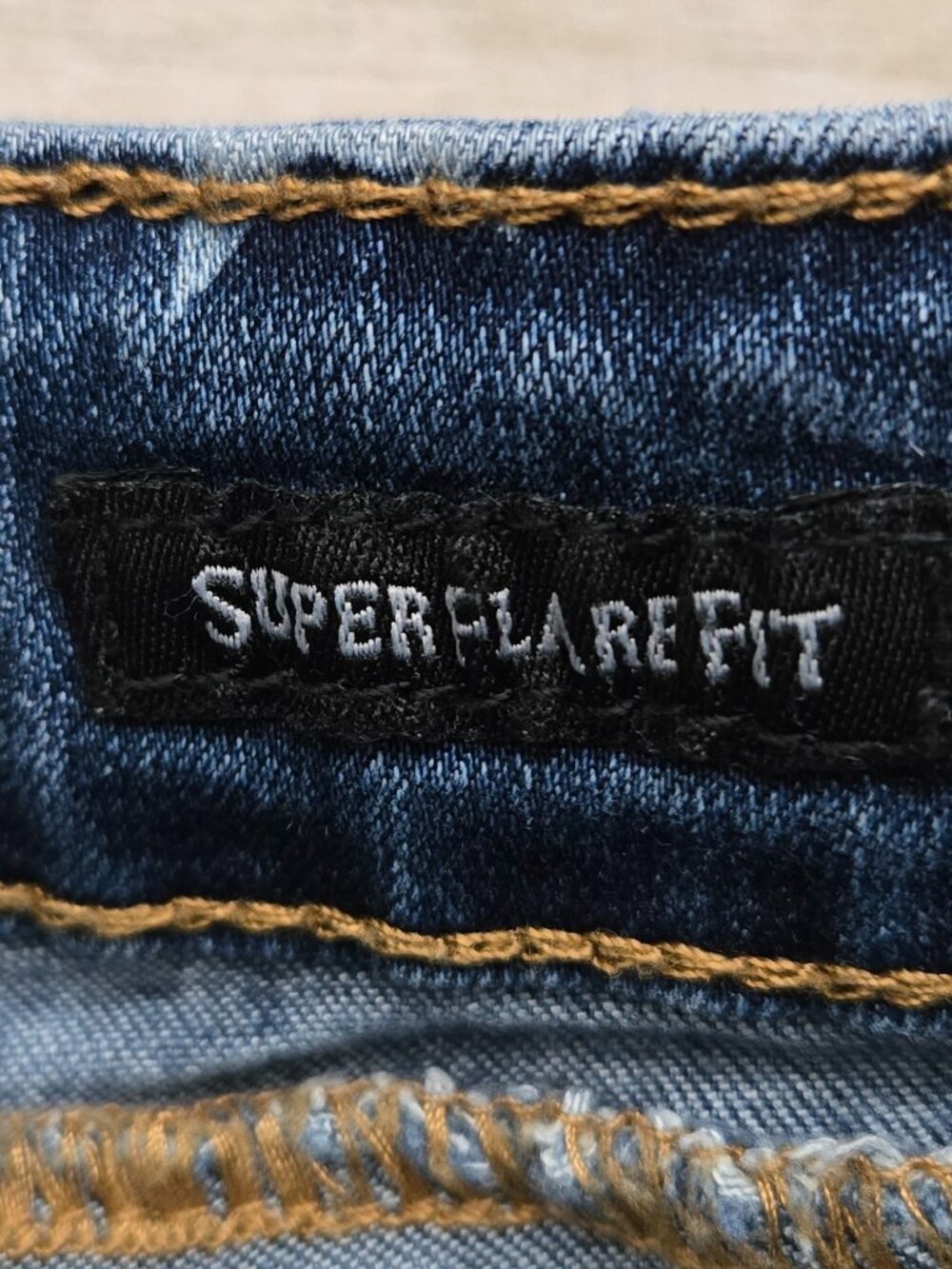 Judy Blue High Rise Super Flare Bottom Star Jeans Womens Hippie Bell Bottom 7/28 - Picture 5 of 6